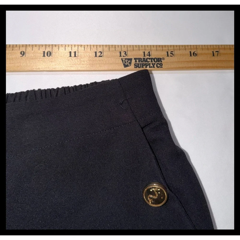 Ellison Sailor Pants Women Large Black Gold Button High Rise Wide Leg Trousers